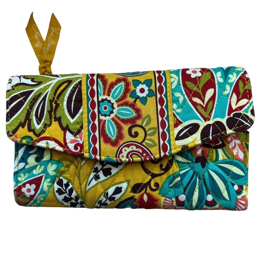 Vera Bradley Whitney Provencal Quilted Trifold Wallet Yellow